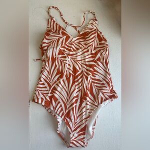 NWT Shade & Shore Orange and White Swimsuit